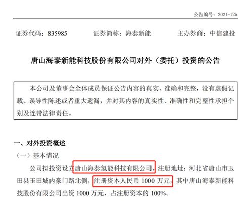海泰新能設立氫能子公司 光伏企業跨界布局，生物質燃料銷售迎新機遇